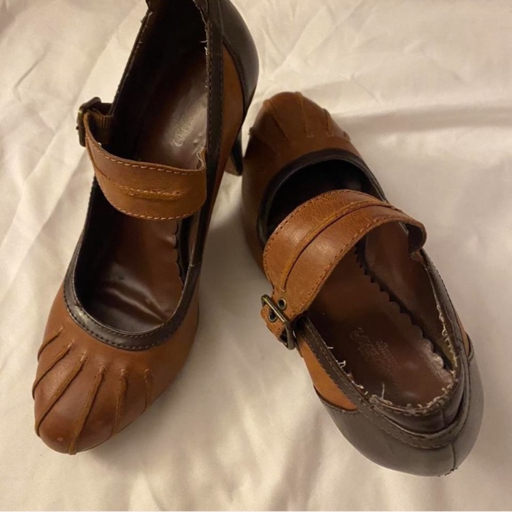 Elegant Brown Mary Jane Heels